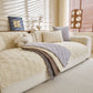 Plush Geometric Quilted Sofa Cover, Non-Slip Padded Couch Protector for Pets & Kids