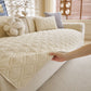 Plush Geometric Quilted Sofa Cover, Non-Slip Padded Couch Protector for Pets & Kids