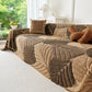 Plush Fleece Leaf Pattern Sofa Throw Cover, Soft Couch Protector Couch Cover Blanket