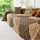 Plush Fleece Leaf Pattern Sofa Throw Cover, Soft Couch Protector Couch Cover Blanket
