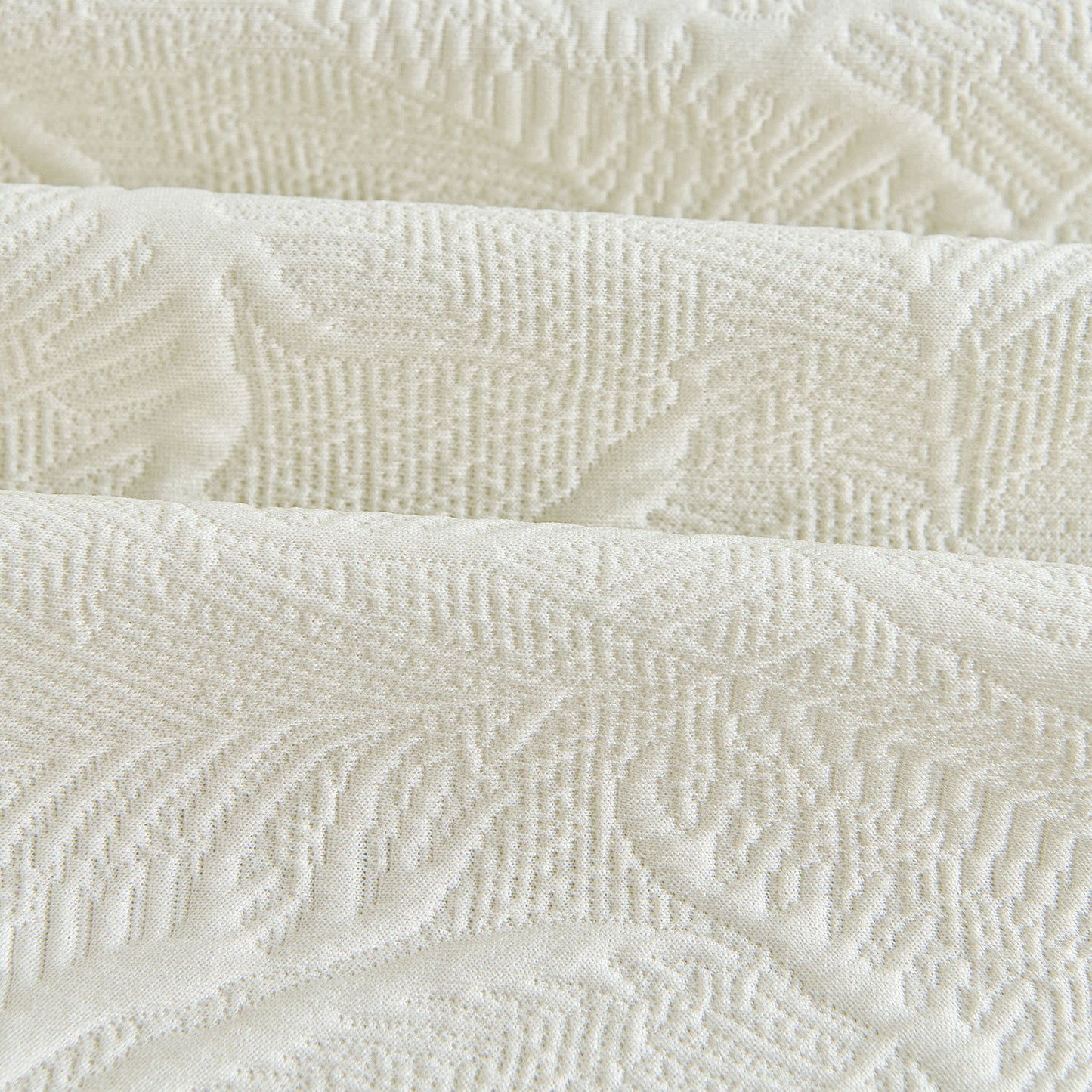 Embossed Leaf Pattern Sofa Cover Blanket for Couch, Soft Cooling Textured Couch Cover