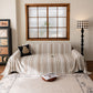 Luxury Cozy Chenille Sofa Cover Throw, Elegant Striped Soft Textured Couch Blanket