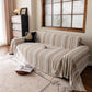 Luxury Cozy Chenille Sofa Cover Throw, Elegant Striped Soft Textured Couch Blanket