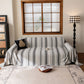 Luxury Cozy Chenille Sofa Cover Throw, Elegant Striped Soft Textured Couch Blanket