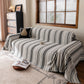 Luxury Cozy Chenille Sofa Cover Throw, Elegant Striped Soft Textured Couch Blanket