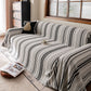 Luxury Cozy Chenille Sofa Cover Throw, Elegant Striped Soft Textured Couch Blanket