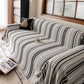 Luxury Cozy Chenille Sofa Cover Throw, Elegant Striped Soft Textured Couch Blanket