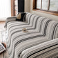 Luxury Cozy Chenille Sofa Cover Throw, Elegant Striped Soft Textured Couch Blanket