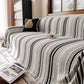 Luxury Cozy Chenille Sofa Cover Throw, Elegant Striped Soft Textured Couch Blanket
