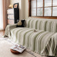 Luxury Cozy Chenille Sofa Cover Throw, Elegant Striped Soft Textured Couch Blanket