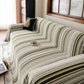 Luxury Cozy Chenille Sofa Cover Throw, Elegant Striped Soft Textured Couch Blanket