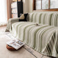 Luxury Cozy Chenille Sofa Cover Throw, Elegant Striped Soft Textured Couch Blanket