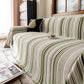Luxury Cozy Chenille Sofa Cover Throw, Elegant Striped Soft Textured Couch Blanket