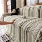 Luxury Cozy Chenille Sofa Cover Throw, Elegant Striped Soft Textured Couch Blanket