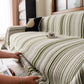 Luxury Cozy Chenille Sofa Cover Throw, Elegant Striped Soft Textured Couch Blanket