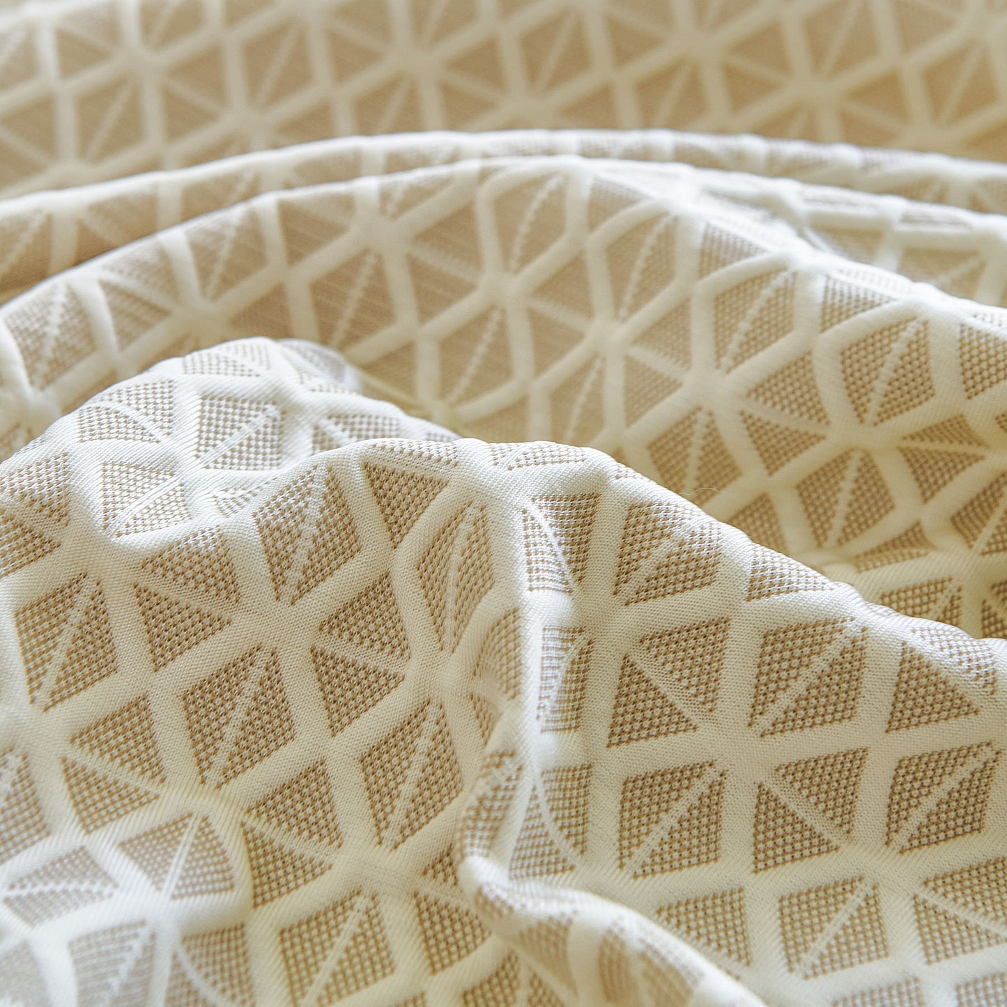 Fresh Geometric Sofa Throw Cover, Modern Textured Breathable Couch Protector Blanket