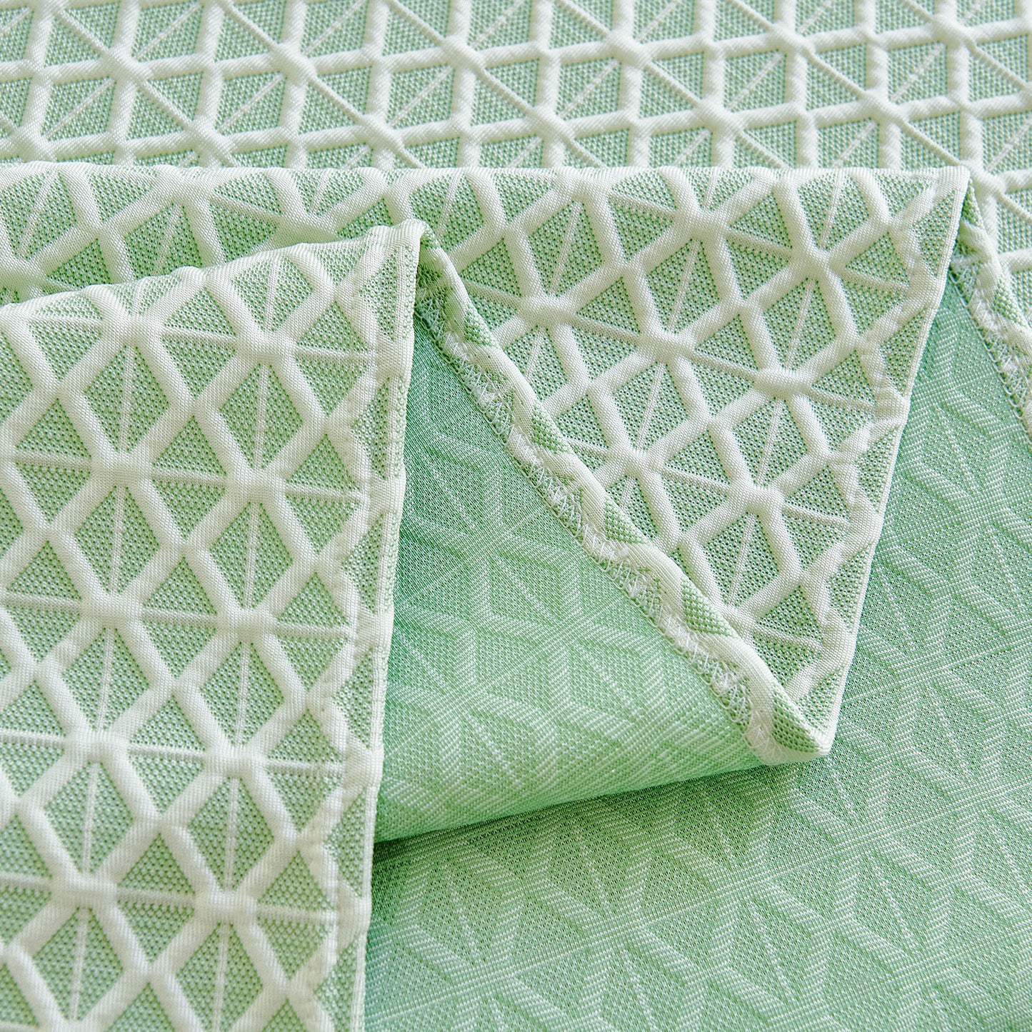 Fresh Geometric Sofa Throw Cover, Modern Textured Breathable Couch Protector Blanket