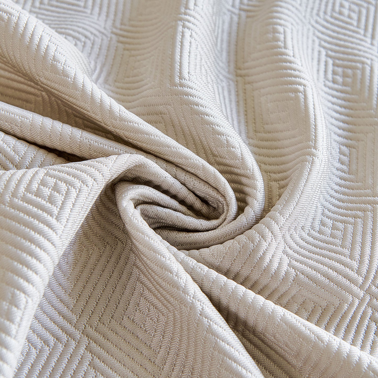 Cooling Ice Silk Soft Sofa Cover Blanket, Woven Geometric Textured Modern Couch Cover