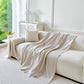 Cooling Ice Silk Soft Sofa Cover Blanket, Woven Geometric Textured Modern Couch Cover