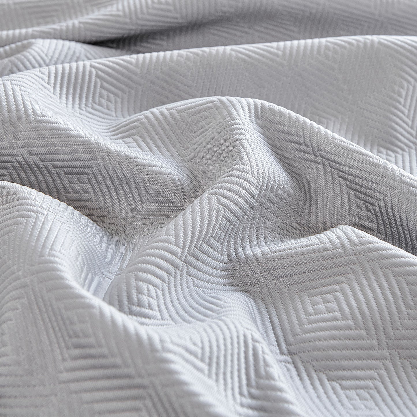 Cooling Ice Silk Soft Sofa Cover Blanket, Woven Geometric Textured Modern Couch Cover