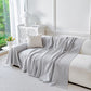 Cooling Ice Silk Soft Sofa Cover Blanket, Woven Geometric Textured Modern Couch Cover