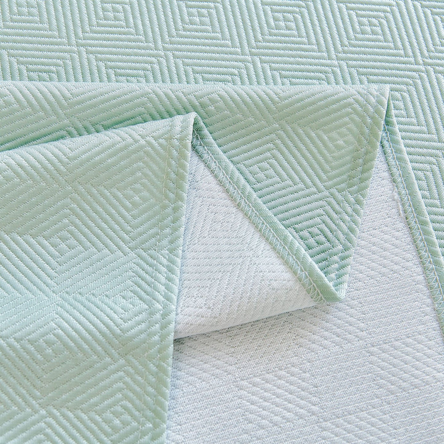 Cooling Ice Silk Soft Sofa Cover Blanket, Woven Geometric Textured Modern Couch Cover