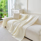 Cooling Ice Silk Soft Sofa Cover Blanket, Woven Geometric Textured Modern Couch Cover
