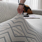 Modern Geometric Jacquard Sofa Slipcover, High Stretch 1-Piece Textured Couch Cover
