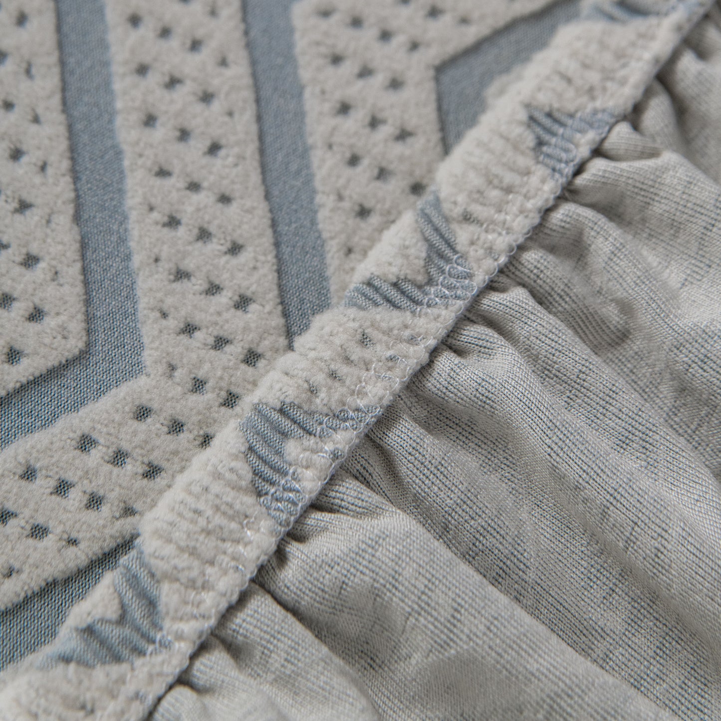 Modern Geometric Jacquard Sofa Slipcover, High Stretch 1-Piece Textured Couch Cover