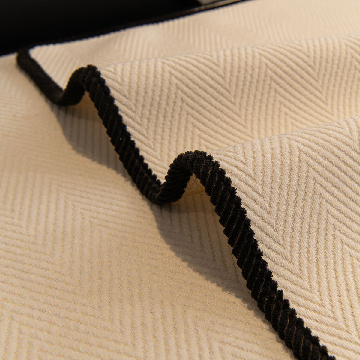 Chevron Textured Chenille Sofa Cover, Non-Slip Furniture Protector for Pets, Kids