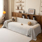 Oversized Classic Textured Herringbone Sofa Throw Cover, Raised Woven Couch Protector