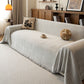 Oversized Classic Textured Herringbone Sofa Throw Cover, Raised Woven Couch Protector
