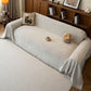 Oversized Classic Textured Herringbone Sofa Throw Cover, Raised Woven Couch Protector