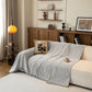 Oversized Classic Textured Herringbone Sofa Throw Cover, Raised Woven Couch Protector