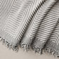 Oversized Classic Textured Herringbone Sofa Throw Cover, Raised Woven Couch Protector