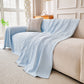 Cooling Ice Silk Knit Couch Cover, Breathable Pet Friendly Soft Throw Cover for Sofas