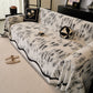 Oversized Abstract Brushstroke Sofa Throw Cover, Woven L Shaped Sectional Couch Cover