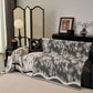 Oversized Abstract Brushstroke Sofa Throw Cover, Woven L Shaped Sectional Couch Cover