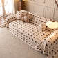 Plush Fleece Sofa Cover Throw, Soft Textured Polka Dot Couch Protector Blanket for Pets