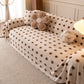 Plush Fleece Sofa Cover Throw, Soft Textured Polka Dot Couch Protector Blanket for Pets
