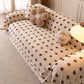Plush Fleece Sofa Cover Throw, Soft Textured Polka Dot Couch Protector Blanket for Pets