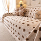 Plush Fleece Sofa Cover Throw, Soft Textured Polka Dot Couch Protector Blanket for Pets