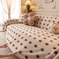 Plush Fleece Sofa Cover Throw, Soft Textured Polka Dot Couch Protector Blanket for Pets