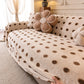 Plush Fleece Sofa Cover Throw, Soft Textured Polka Dot Couch Protector Blanket for Pets