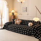 Plush Fleece Sofa Cover Throw, Soft Textured Polka Dot Couch Protector Blanket for Pets