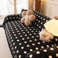 Plush Fleece Sofa Cover Throw, Soft Textured Polka Dot Couch Protector Blanket for Pets