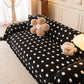 Plush Fleece Sofa Cover Throw, Soft Textured Polka Dot Couch Protector Blanket for Pets