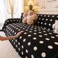 Plush Fleece Sofa Cover Throw, Soft Textured Polka Dot Couch Protector Blanket for Pets