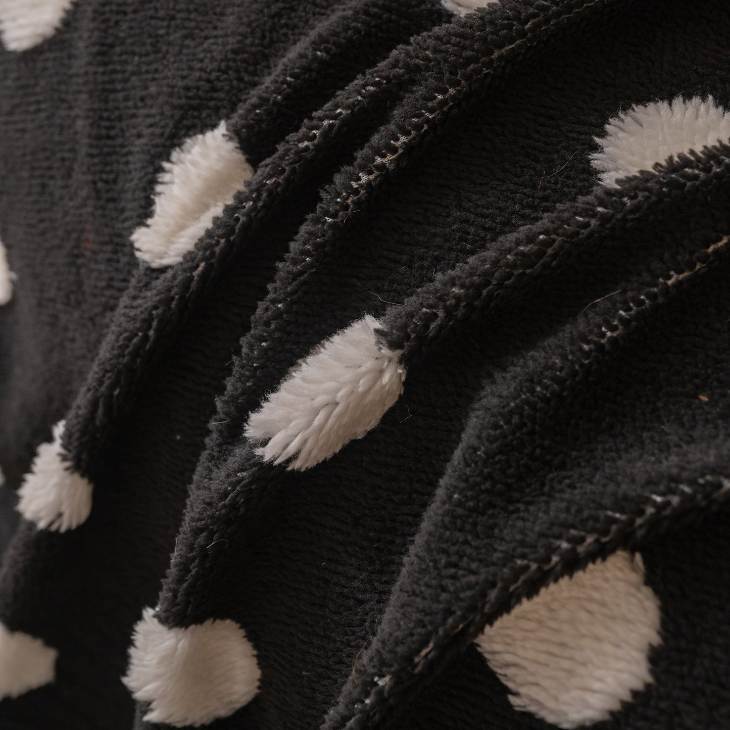 Plush Fleece Sofa Cover Throw, Soft Textured Polka Dot Couch Protector Blanket for Pets