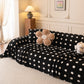 Plush Fleece Sofa Cover Throw, Soft Textured Polka Dot Couch Protector Blanket for Pets